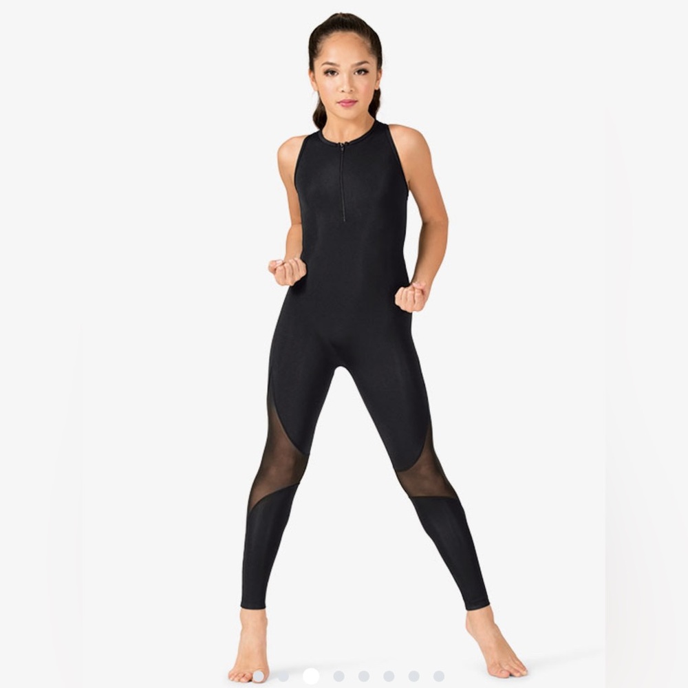 Girls "Nicoleta" Mesh Leg Insert Tank Unitard